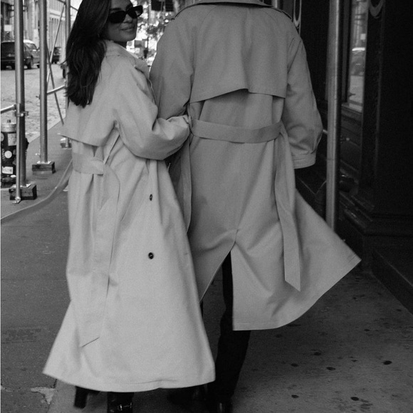 NWT LE CAPSOLE Organic Cotton Oversized Trench Coat - Picture 2 of 8